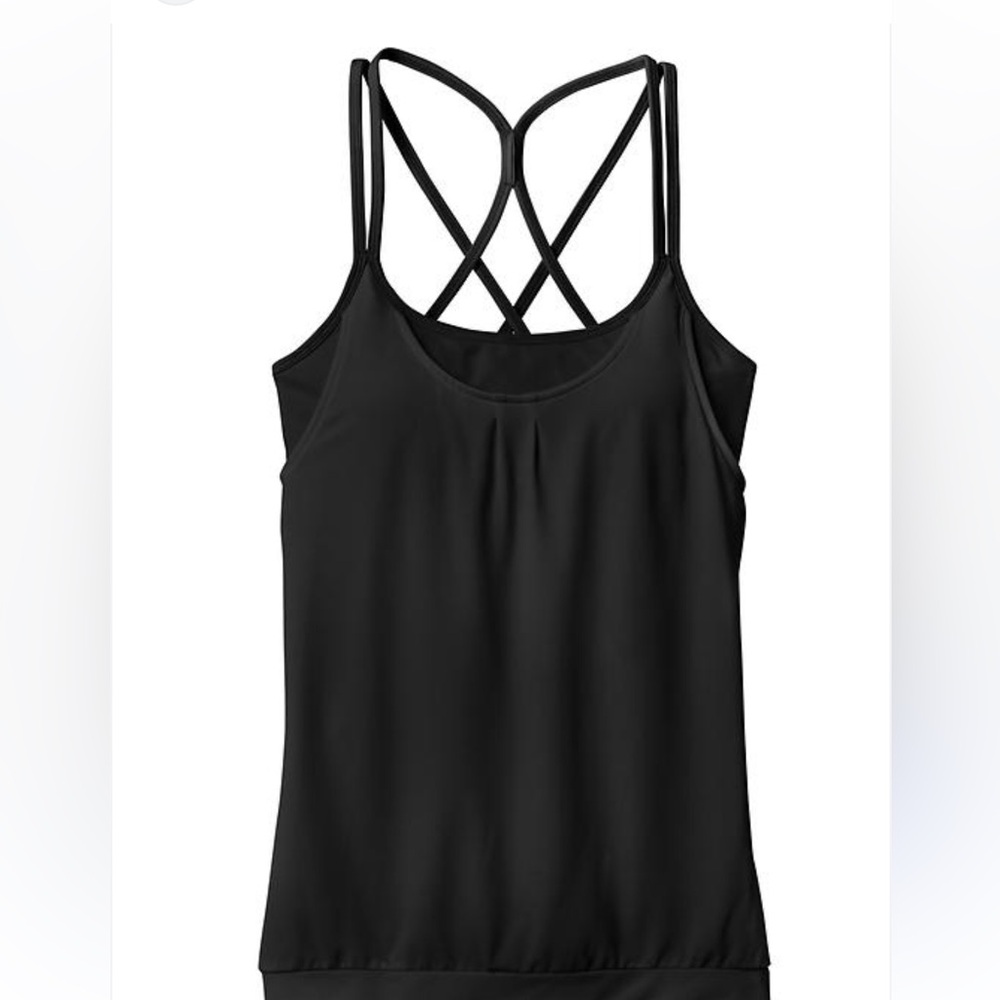 Athleta Black Mesh Energize Tank Top Women Size Large